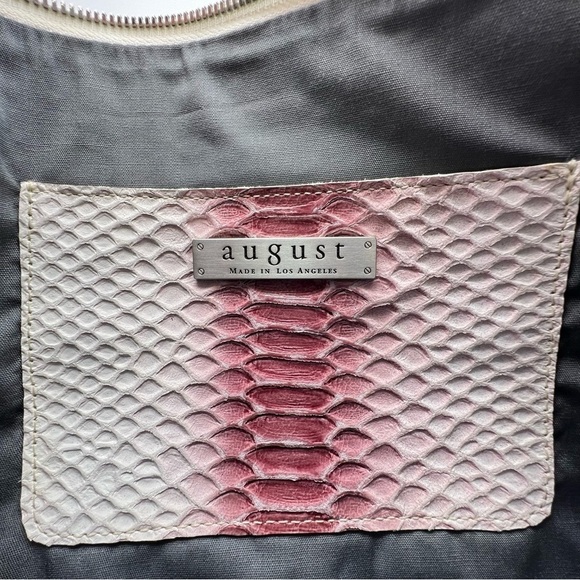 August Design Pink Clutch Banana Republic Leather Croc Alligator Bag New NWT - Picture 5 of 12